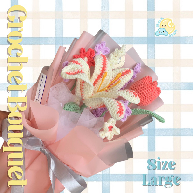 Jual Flower Crochet Bouquet / CUSTOM Buket Bunga Rajut by Moon Beam ...