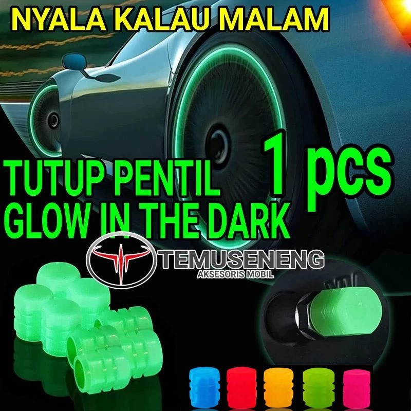 Jual Tutup Pentil Glow In The Dark Nyala Malam Ban Mobil Motor Sepeda