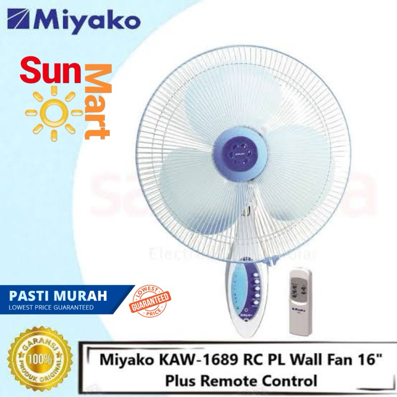 Jual Jaminan Harga Termurah Miyako Kaw Rc Pl Wall Fan Kipas Angin Dengan Remote Control