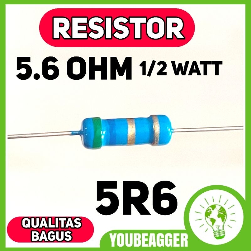 Jual Resistor 5.6 ohm 5R6 1/2W | Shopee Indonesia