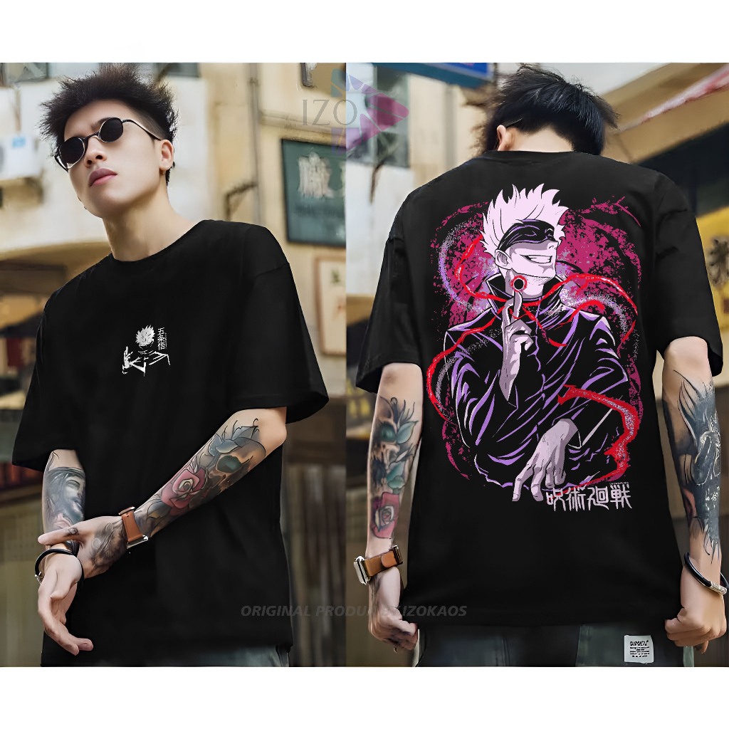 Jual Baju Kaos Distro Terbaru Tshirt Karakter Anime Gojo Domain Pakaian