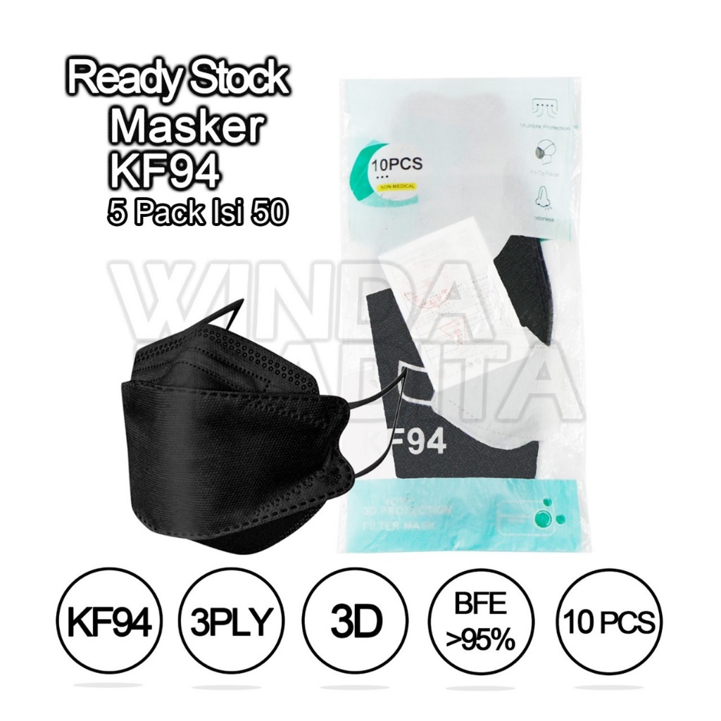 Jual Masker KF94 Isi 50Pcs Hitam Putih Abu Murah | Shopee Indonesia