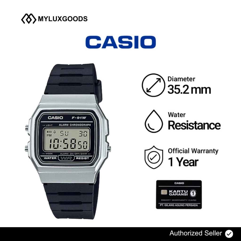 Jual Jam Tangan Pria Casio General F91WM Vintage Series Digital Dial
