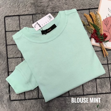 Blouse Wafle Wanita Casual Korean Look Elegan Dan Santai Setiap Hari