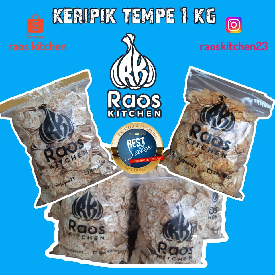 Jual keripik tempe 1 kg | tempe original garlic | raos chips | raos ...