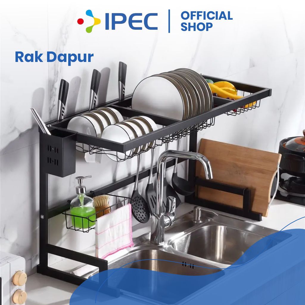 Jual Rak Piring Rak Piring Anti Karat/ Rak piring stainless hitam/ rak