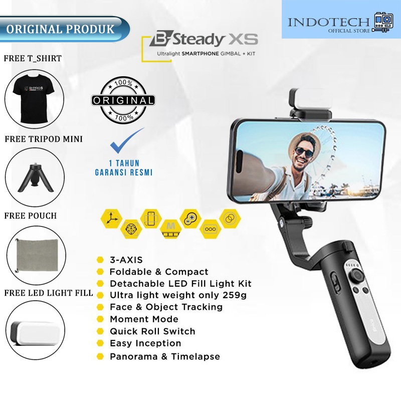 Jual Brica B-Steady XS 2 - 3-Axis Ultralight Smartphone Gimbal + Kit ...