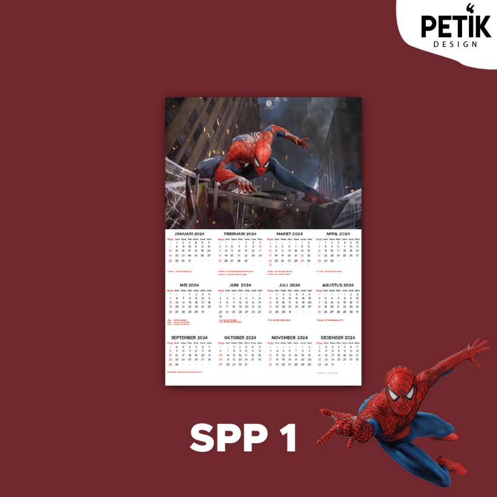 Jual Kalender Dinding Poster Spiderman 2024 Shopee Indonesia
