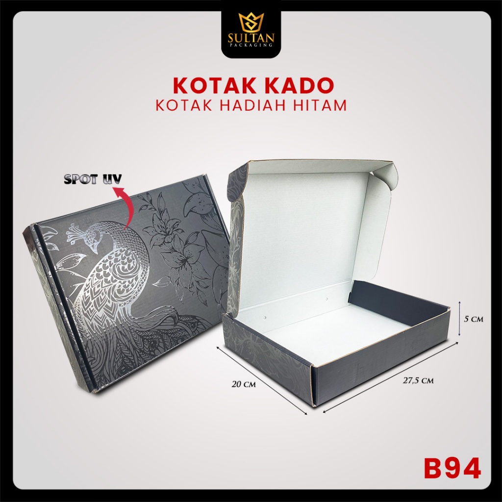 Jual Box Kado Mailer Box Spot UV Hitam Kotak Hadiah Premium B94 Shopee Indonesia
