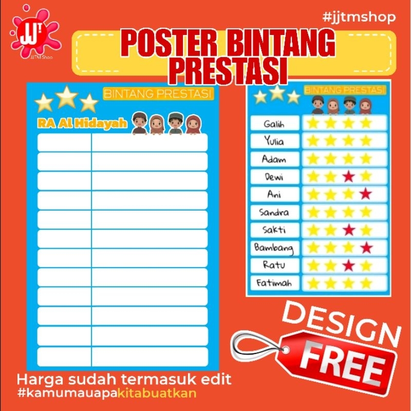 Jual Poster Bintang Prestasi | Shopee Indonesia