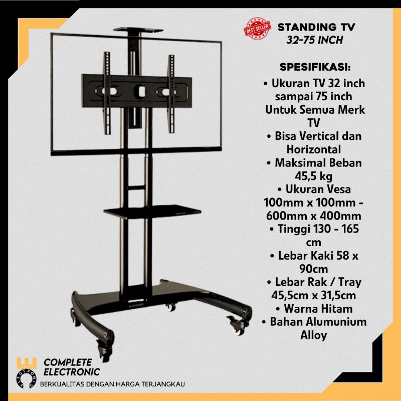 Standing bracket deals tv 32 inch