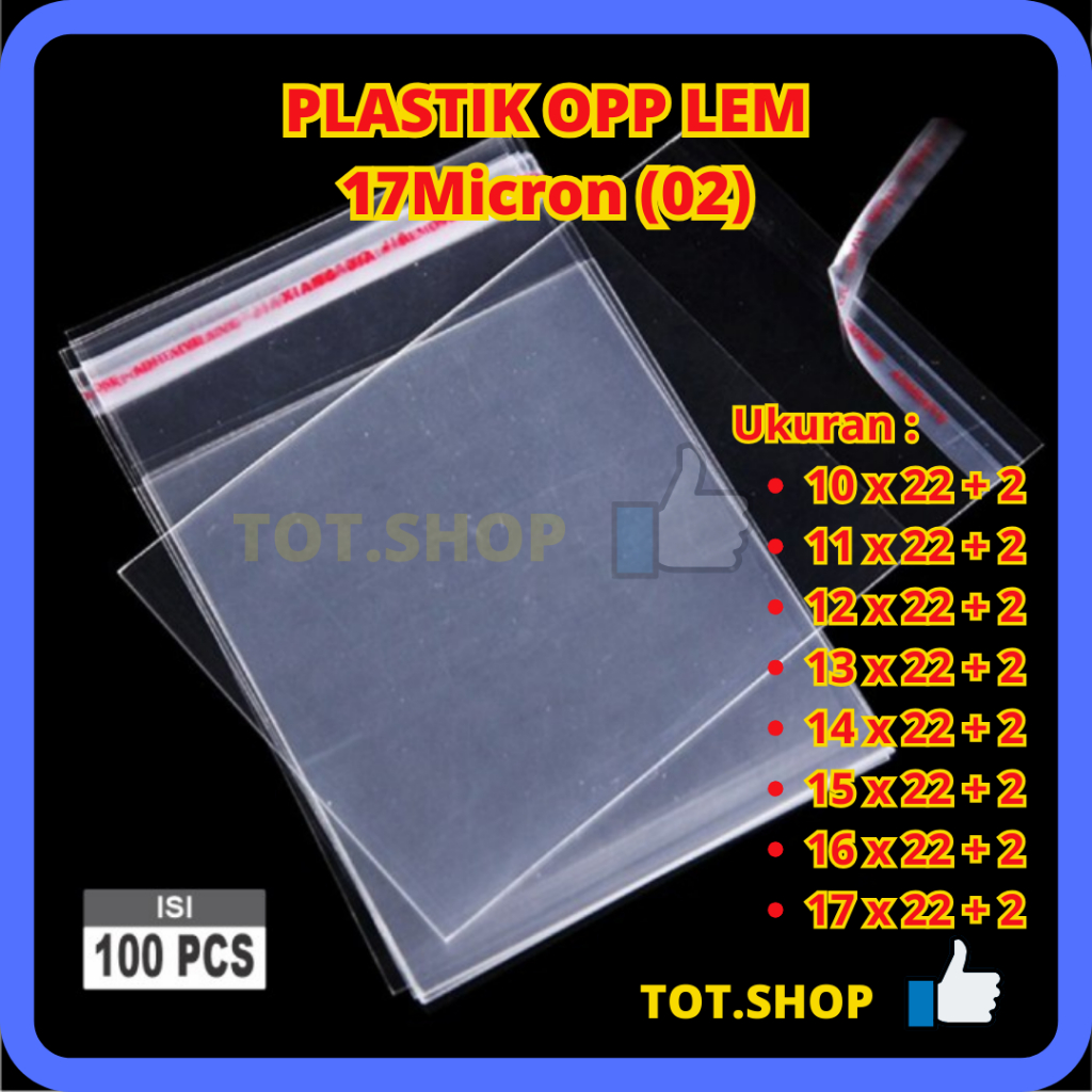 Jual OPP LEM PLASTIK KACA 10x22/11x22/12x22/13x22/14x22/15x22/16x22 ...