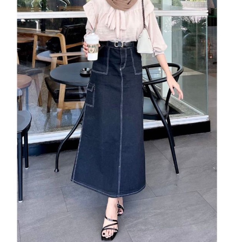 Jual Rok Cargo List Bahan Jeans | Shopee Indonesia