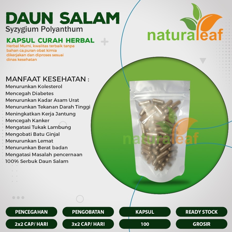 Jual Kapsul Curah Herbal Daun Salam Asam Urat Migrain Kolesterol Capsul Shopee Indonesia