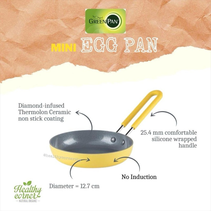 Jual Greenpan Mini Round Egg Pan (Yellow) Shopee Indonesia