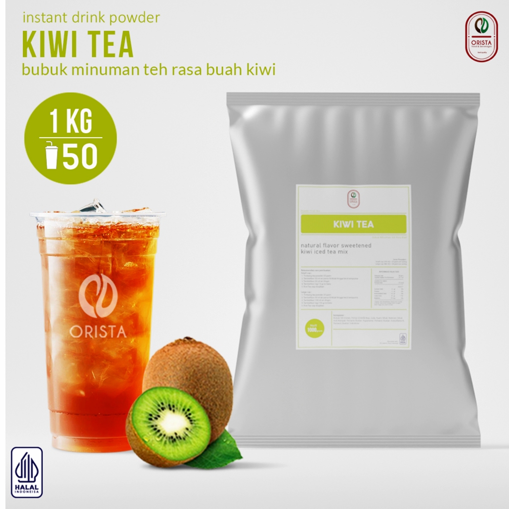 Jual Bubuk Minuman Teh Rasa Buah Kiwi Tea Serbuk Instan Powder Drink Kemasan 1 Kg 1000 Gram 3737