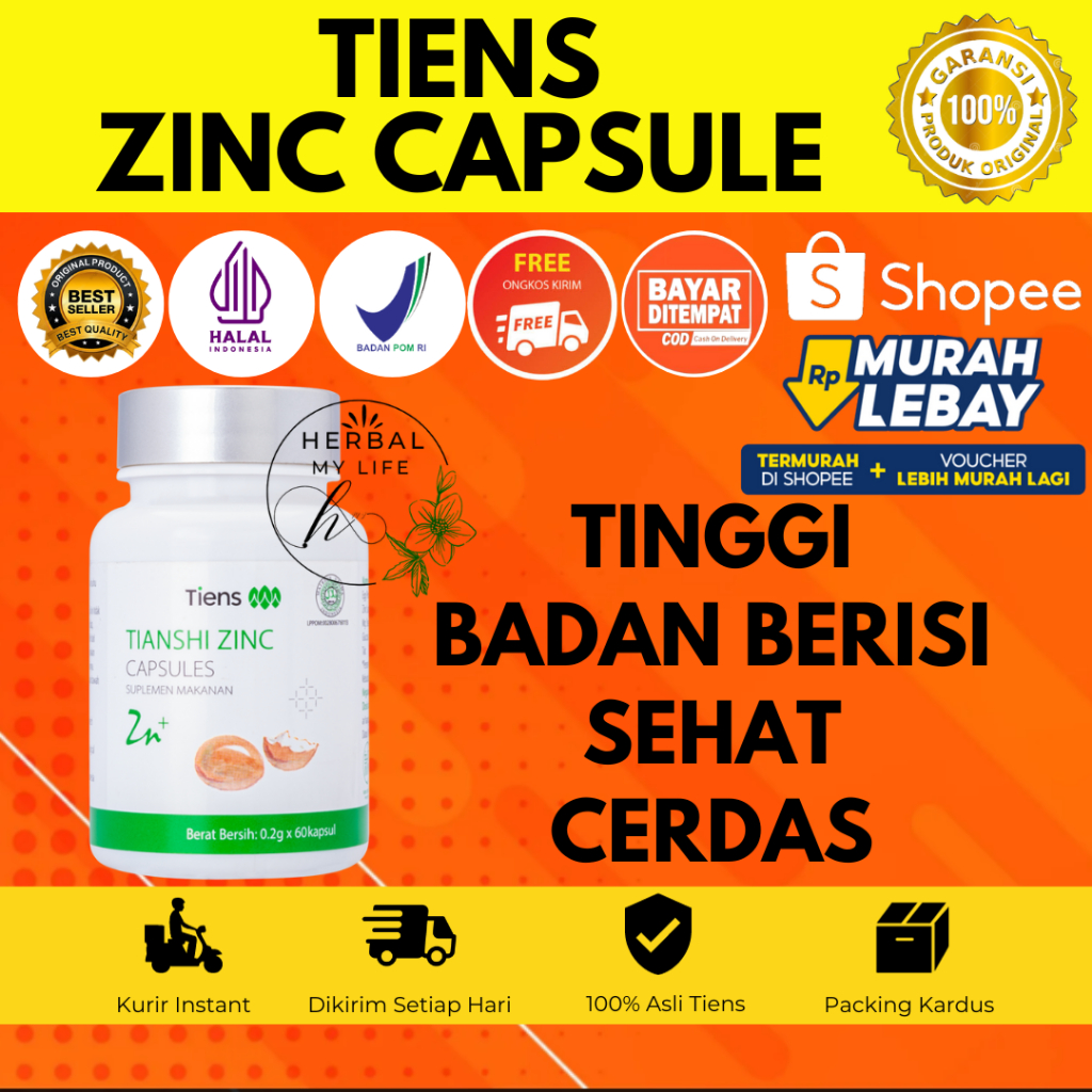 Jual Tiens Zinc Capsule Vitamin Penambah Nafsu Makan Anak Kecerdasan Anak Tumbuh Kembang Otak
