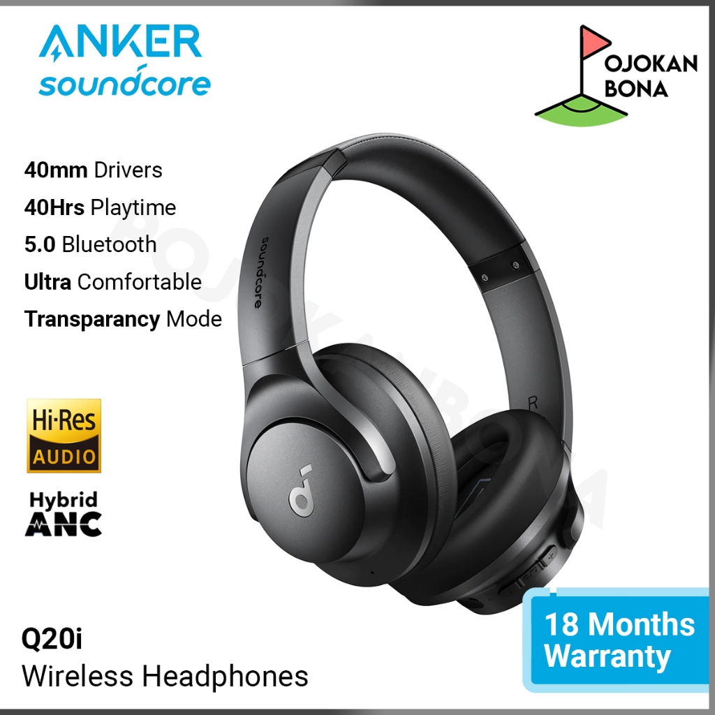 Jual Anker Headphone Wireless Soundcore Q20i with Hybrid ANC Headphone