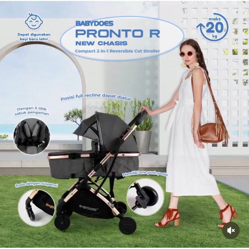 Jual Stroller Babydoes Pronto R / Cabin Size Reversible 2222 / Kereta ...