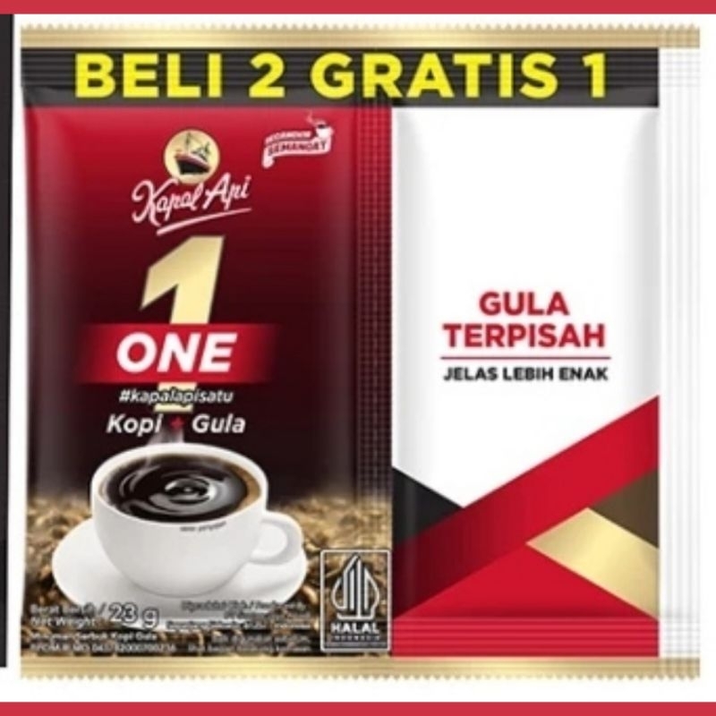 Jual Kopi Kapal Api One Gula Terpisah ( 1 Sachet) Shopee Indonesia