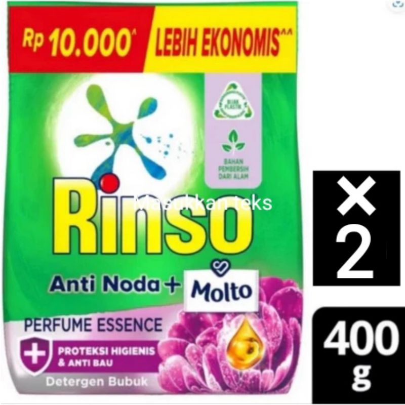 Jual RINSO MOLTO deterjen 380gm random(×2 PCS) | Shopee Indonesia