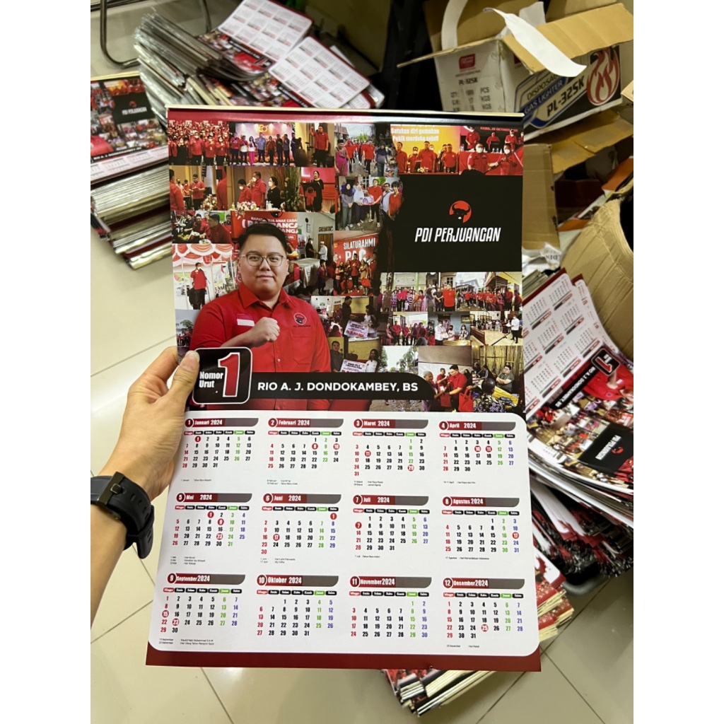 Jual Cetak Kalender Duplex Custom Kalender 2024 Caleg Partai Kampanye ...
