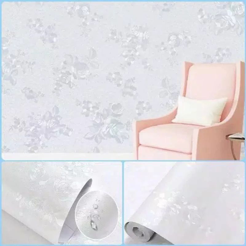 Jual Wallpaper Dinding Pink Abu Putih Krem Hijau Ungu Polos Bertekstur