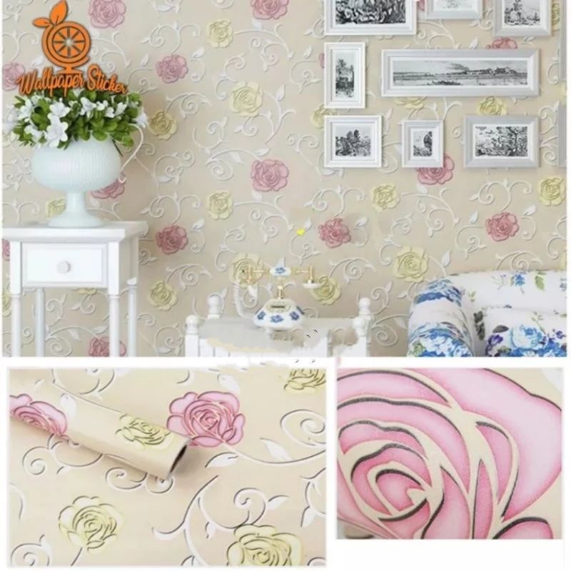 Jual Cod Bayar Di Tempat Wallpaper Sticker Dinding Motif Bunga Minimalis Elegant Ungu Pink 6711