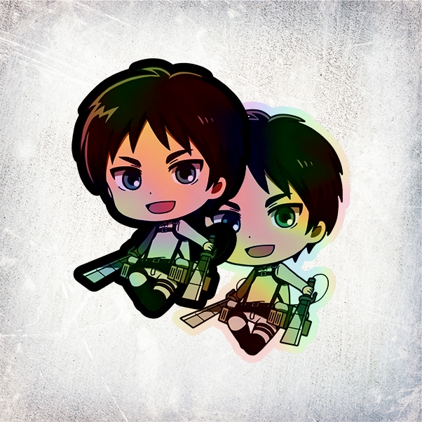 Jual STICKER HOLOGRAM ANIME CHIBI EREN YEAGER ATTACK ON TITAN (SHINGEKI ...