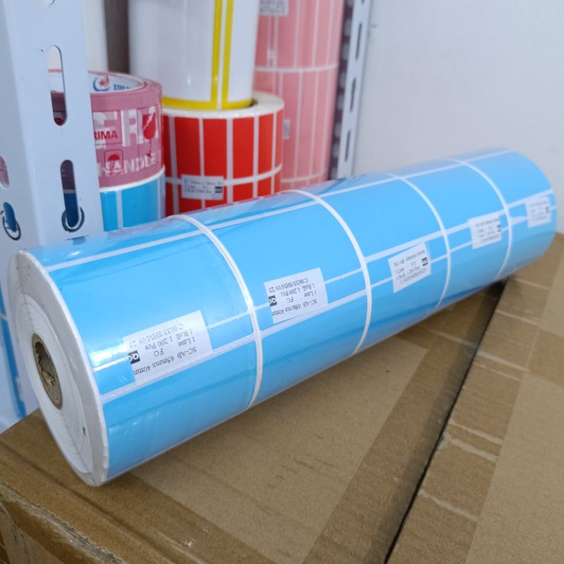 Jual STIKER BARCODE ETIKET 65X40 Semicoated Blok Biru Isi 1200 Pcs ...