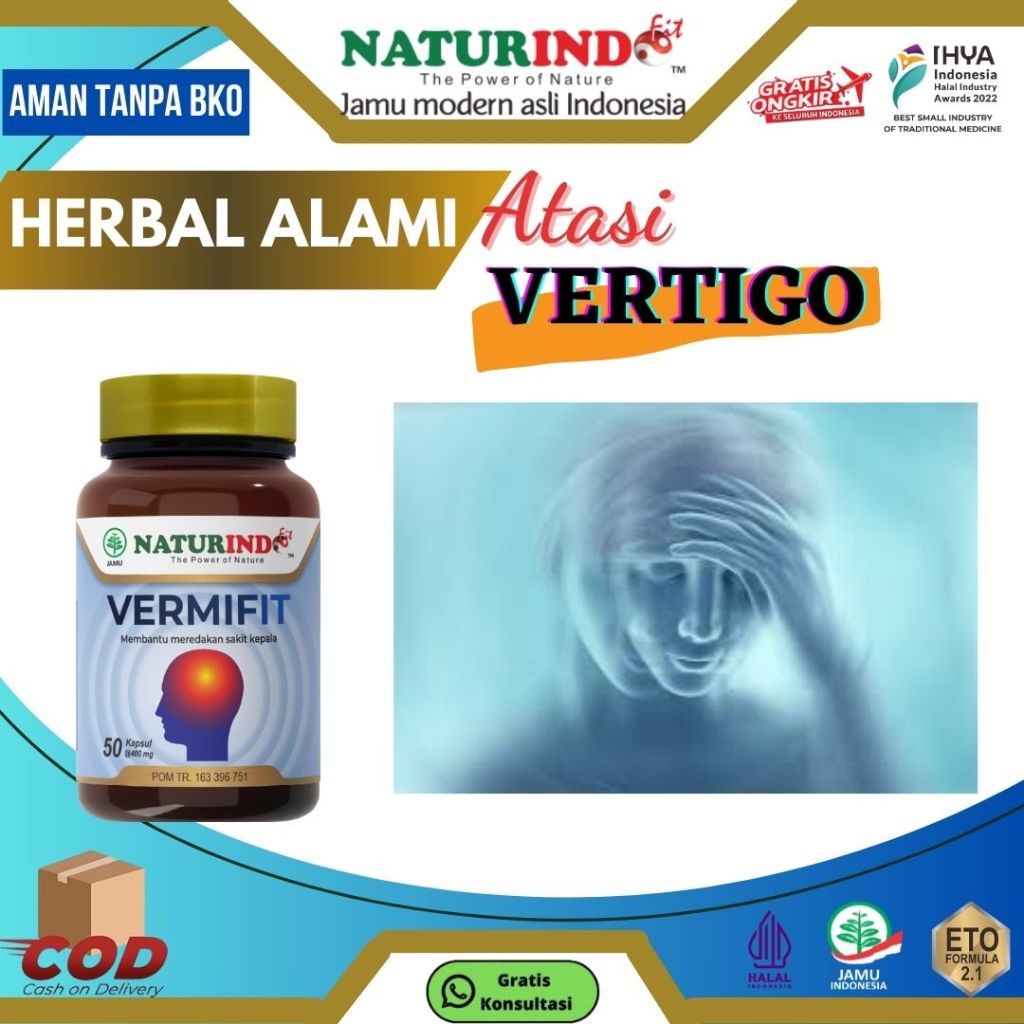 Jual Vermifit Obat Herbal Sakit Kepala Vertigo Migrain Ampuh Naturindo