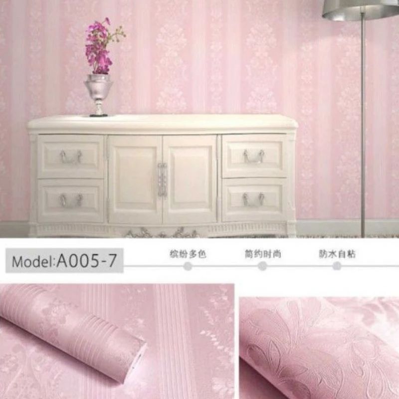 Jual Wallpaper Dinding Pink Abu Putih Krem Hijau Ungu Polos Bertekstur