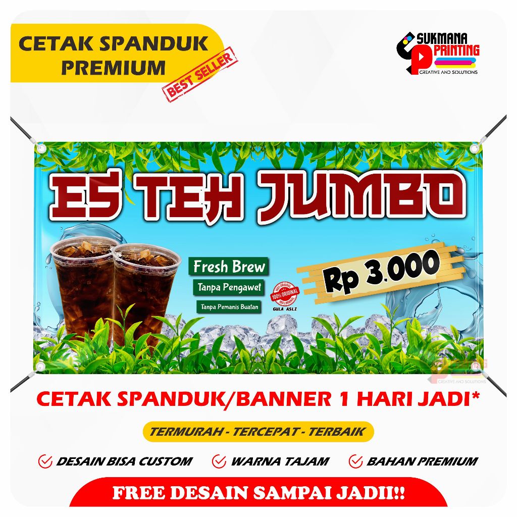 Jual CETAK SPANDUK BANNER ES TEH JUMBO VERSI BARU - MINUMAN KEKINIAN ...