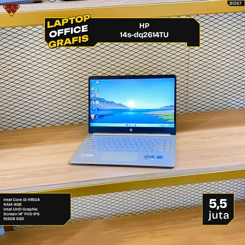 Jual Laptop Hp 14 Dq2614tu Intel Core I3 1115g4 Ram 4gb Ssd 512gb 14 Inch Fhd Ips Shopee Indonesia 5487