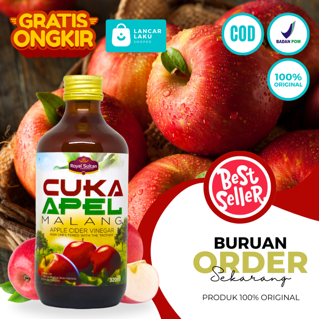Jual Cuka Apel Vinega With Mother Obat Asam Lambung - Cuka Apel ...