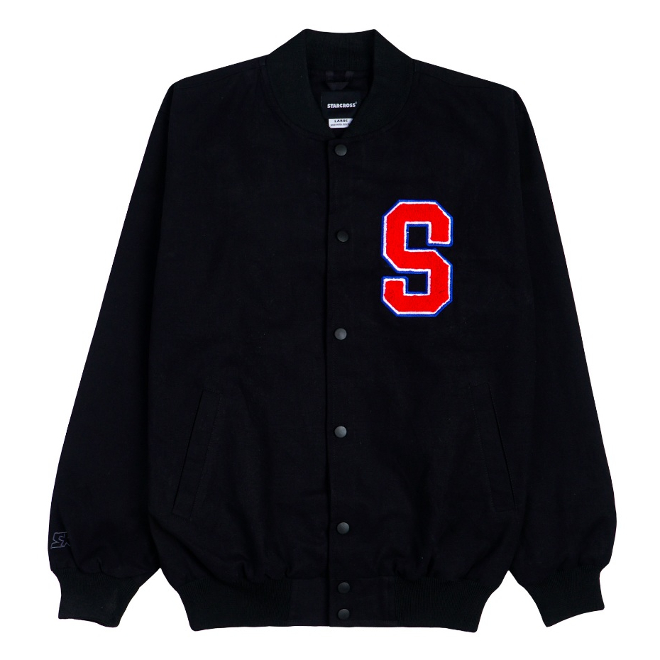 Jual STARCROSS Varsity Jacket - JS VR 105 - Black | Shopee Indonesia
