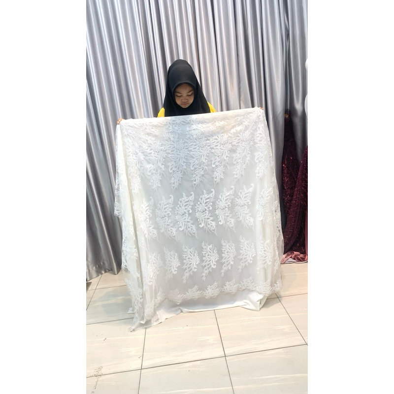 Jual Brukat putih pengantin / brukat pengantin / wedding lace | Shopee