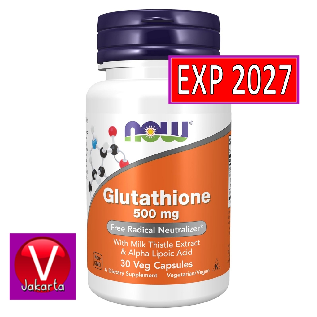 Now Foods Glutathione 500mg - 120 Capsules - Complément Alimentaire Antioxydant - Neuf Sous Blister