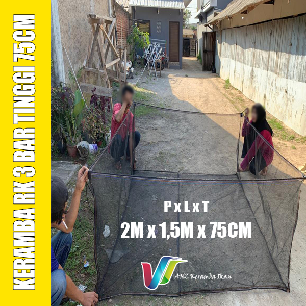 Jual Keramba Ikan waring jaring RK 3 Bar siap pakai ukuran 2m x 1,5m x ...