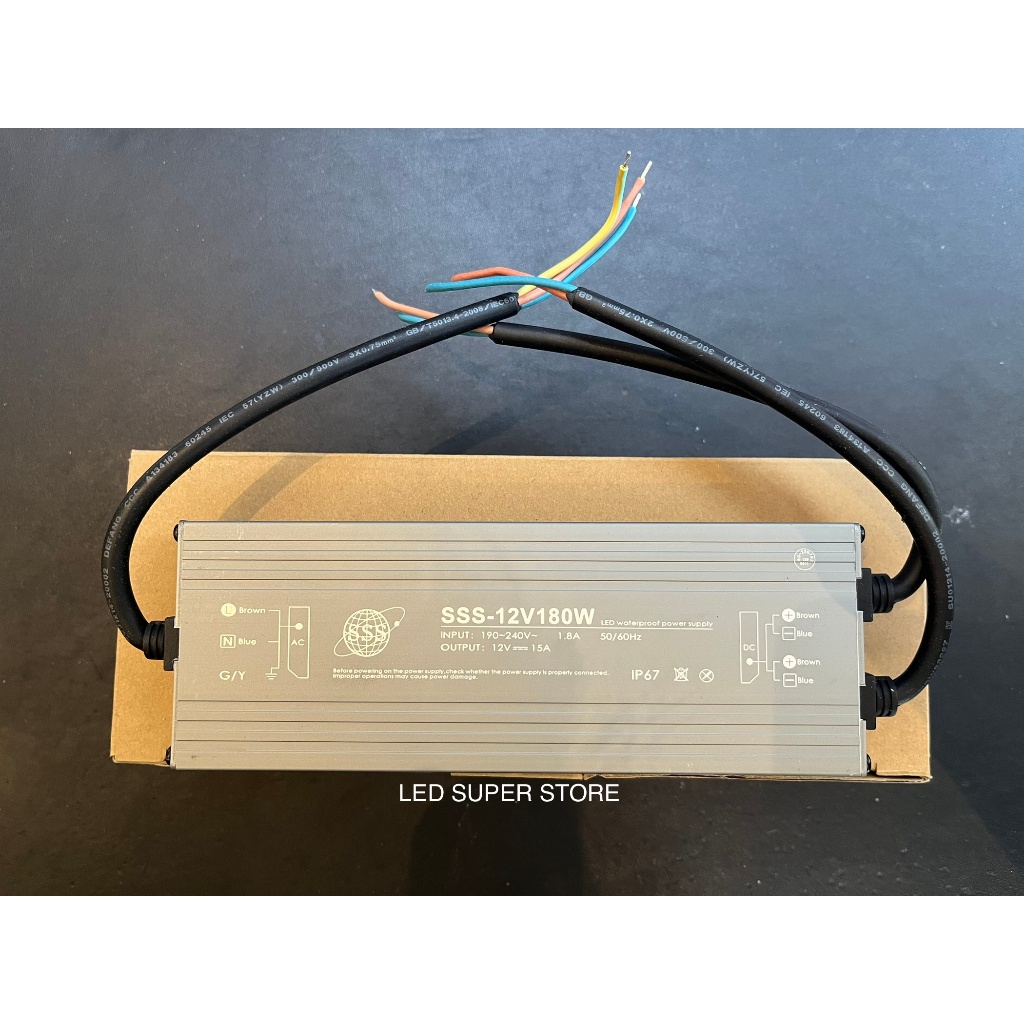 Jual Power Supply Switching Waterproof IP67 180 Watt 12 Volt 15 Ampere ...