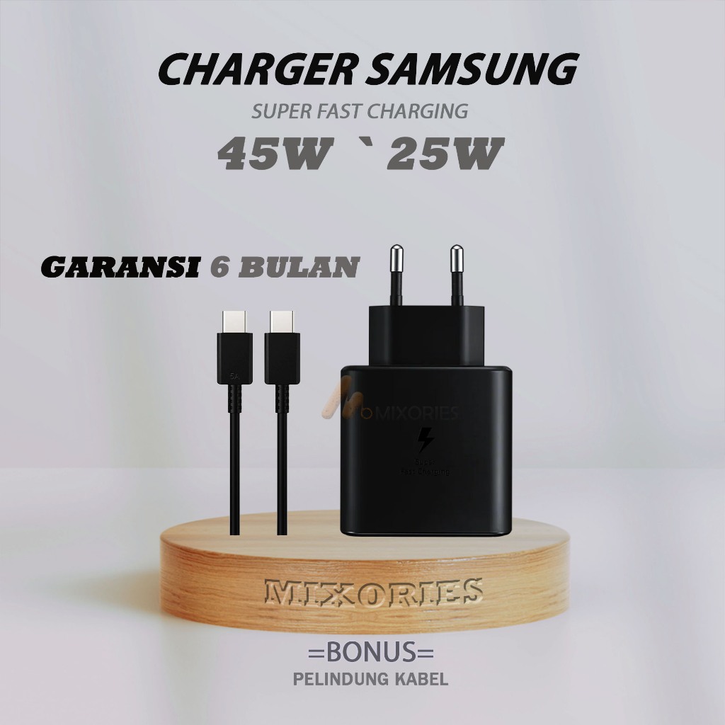 CHARGER SAMSUNG 45W 25W USB-C TO TYPE C SUPER FAST CHARGING