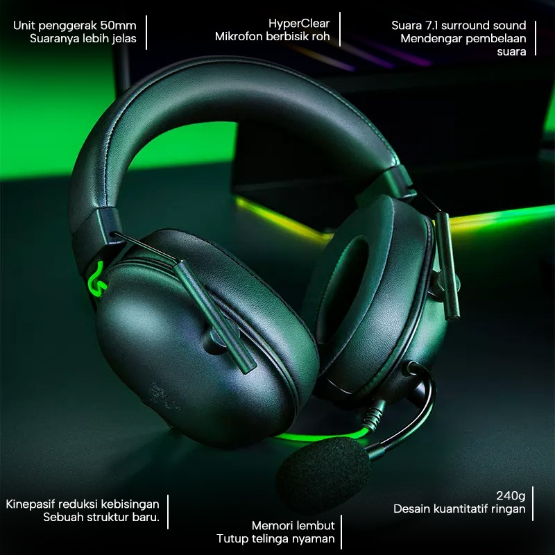 Gambar produk Razer blackshark V2X Headset Gaming Suara Sekitar dengan Mikrofon Peredam Kebisingan 3