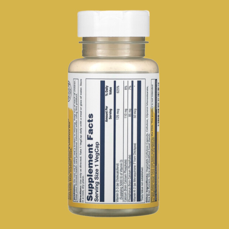 Jual NEW LABEL Solaray D3 5000iu + K2 120 capsules | Shopee Indonesia