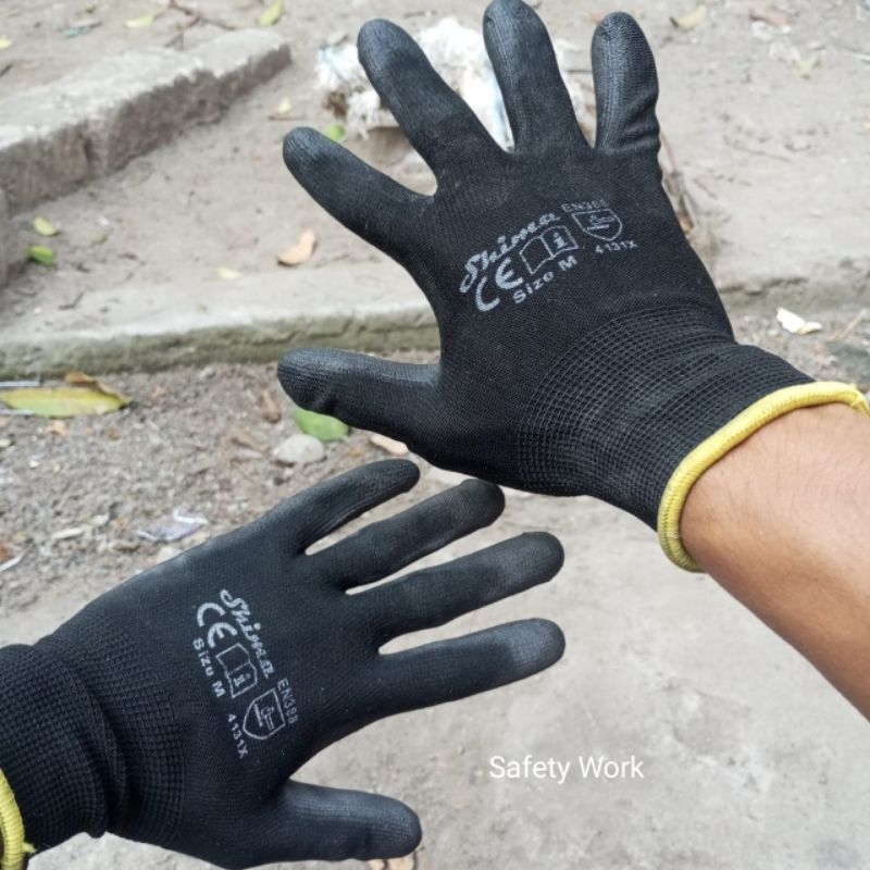 Jual Sarung Tangan Safety Kerja Palm Fit Pu Glove Mekanik Merk Comet Shima Pro Master Shopee