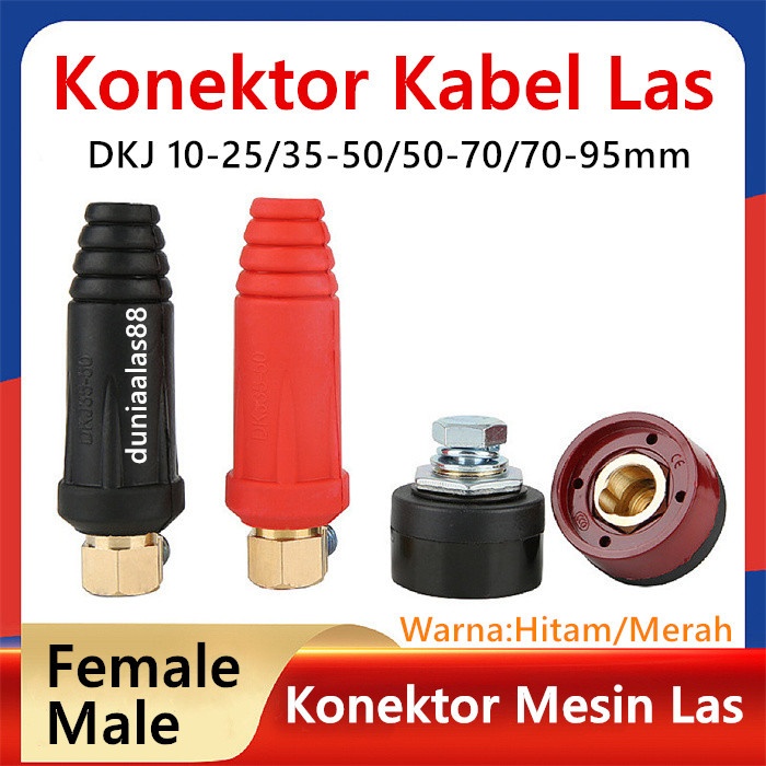 Jual Konektor Kabel Las DKJ 10-25 35-50 50-70 70-95mm Male Female ...