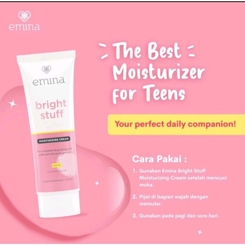 Jual Emina Bright Stuff Moisturizing Cream 20ml Shopee Indonesia