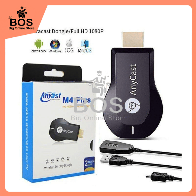 Jual bos anycast dongle hdmi m4 plus usb wireless wifi receiver tv
