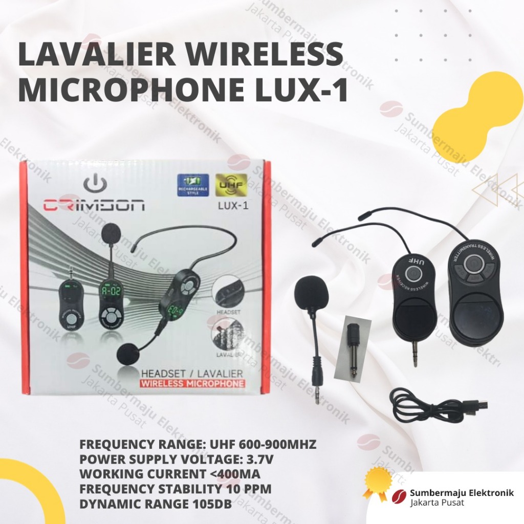 Jual Mic Wireless Headset Crimson LUX 1 CRM LUX-1 LUX1 Single Mic ...