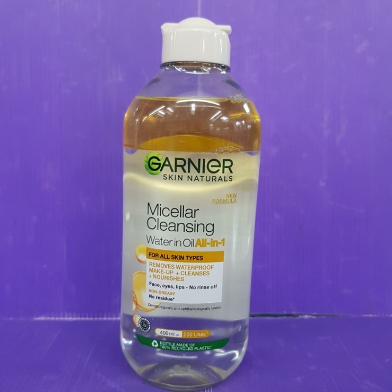 GARNIER Biphase Mizellen All In 1 – 400 Ml, 4 Stück, Entfernt Wasserfestes Make-up, Mit Arganöl