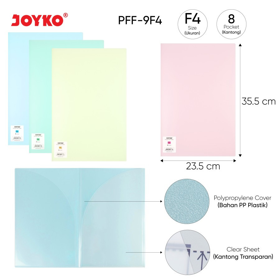 Jual Joyko Pocket File PFF-9F4 / Folder Map File Ukuran F4 | Shopee ...